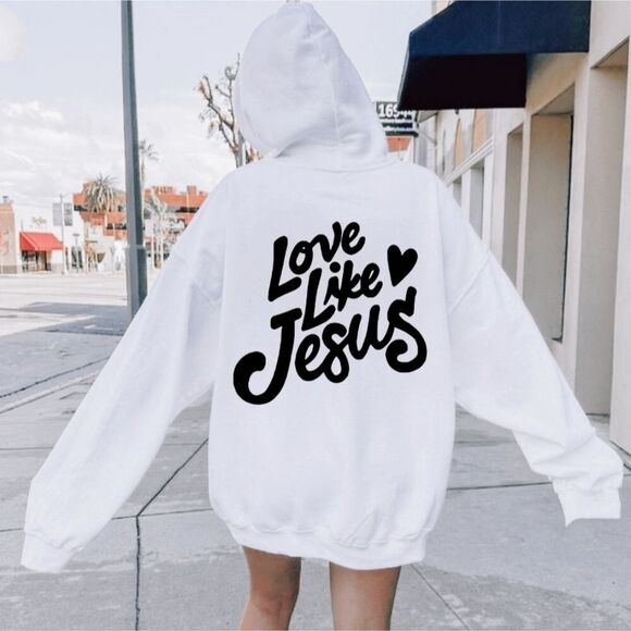 LOVE LIKE JESUS Hoodie CHRISTIAN TOP UNISEX HOODIE - Picture 1 of 3